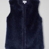 IMAGE 4 - Navy Faux Fur Gilet